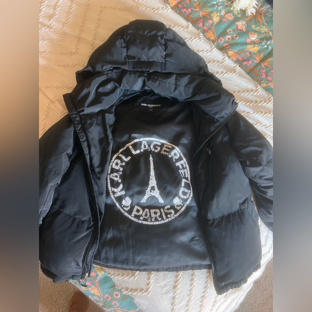 Karl Lagerfeld Women’s Black Down Fill Puffer Jacket